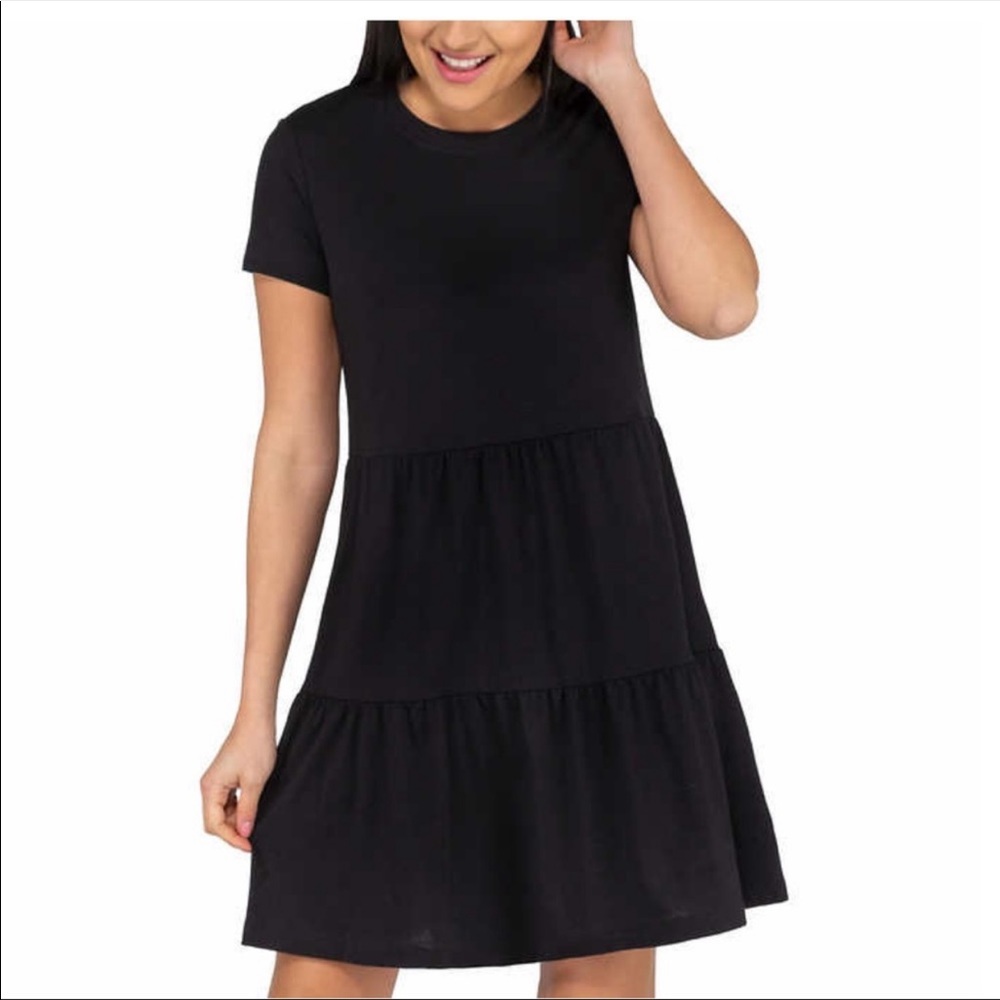 NEW Nicole Miller Ladies' Tiered Dress Black